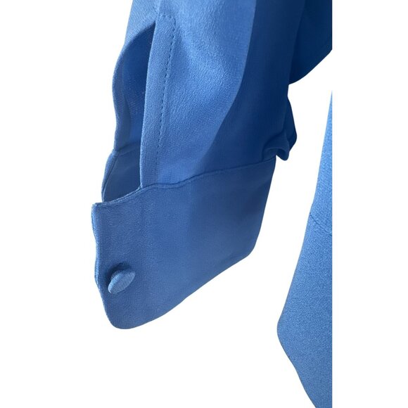 2/$30 J.Crew Size 0 Blue Ruffle Detail Silk Blouse - Picture 8 of 12
